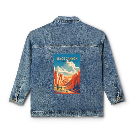 Bryce Canyon National Park Travel Art Vintage Classic Women's Denim Jackets
