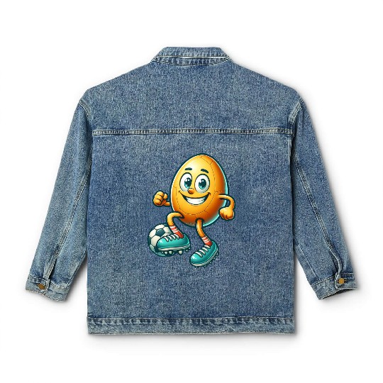 Easter egg football design, footballer Easter Classic Women's Denim Jackets