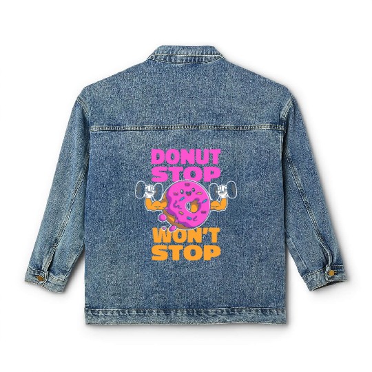 Fitness Donut Funny Donut Gym Classic Women's Denim Jackets