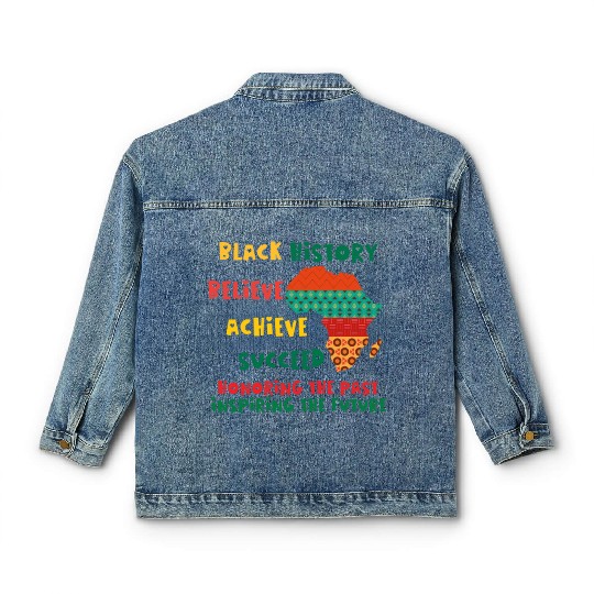 Honoring Past Inspiring Future Black History Month Classic Women's Denim Jackets