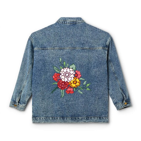 Flower Design: Blossom with Elegance Classic Women's Denim Jackets