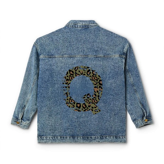 Q army camo design Classic Women's Denim Jackets