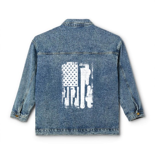 Patriotic US Plumber Classic Women's Denim Jackets