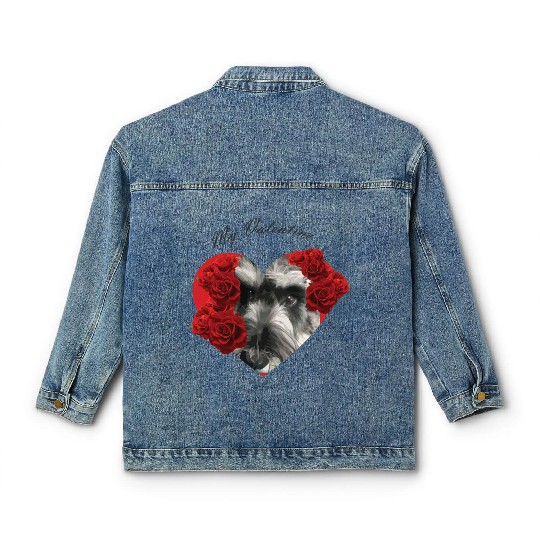 Schnauzer valentine Classic Women's Denim Jackets