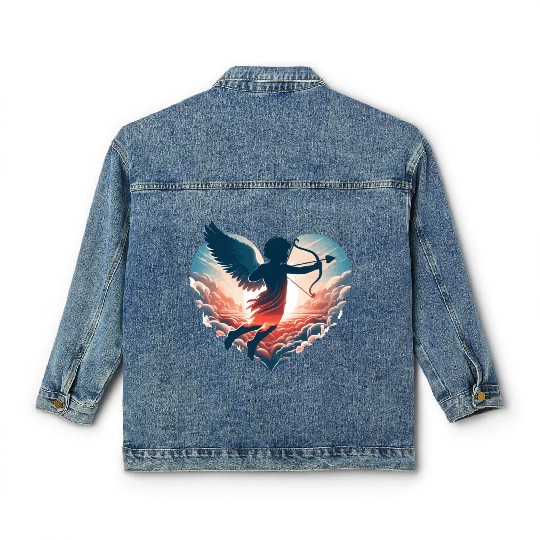 Valentine's Day Cupid shoots straight to the heart Classic Women's Denim Jackets