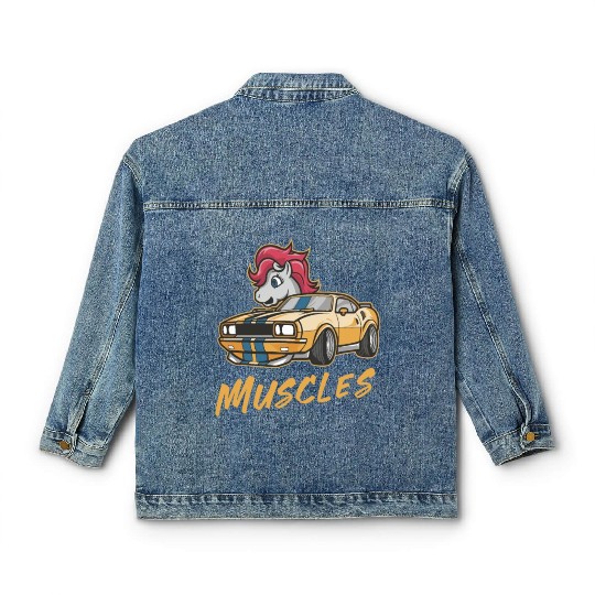 Pony car with muscles Classic Women's Denim Jackets