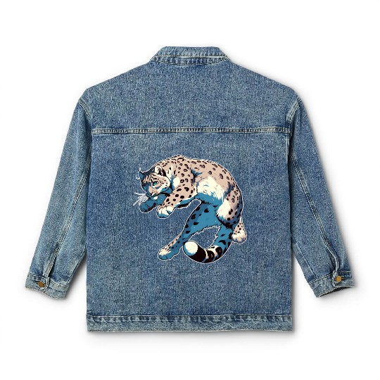 Snow Leopard Leopard White Leopard Classic Women's Denim Jackets