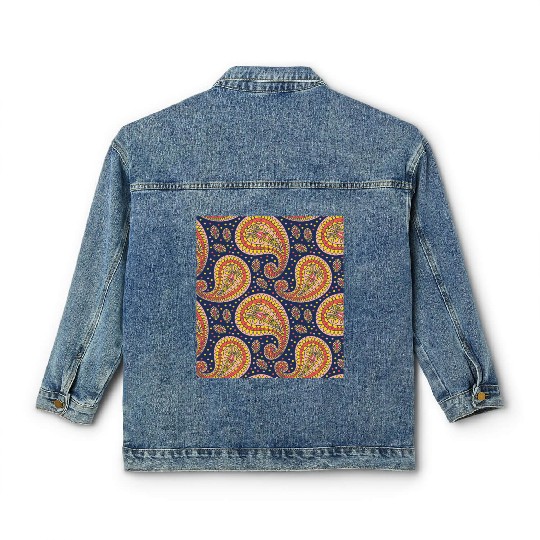 Paisley Pattern, Timeless pattern, Vintage Classic Women's Denim Jackets