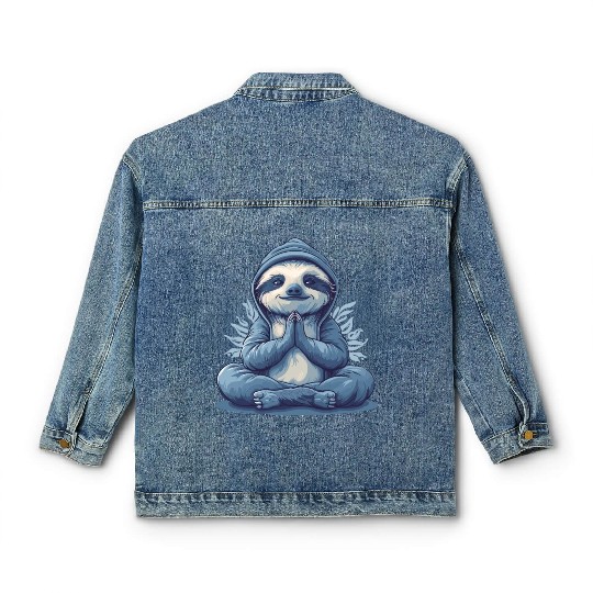 Yoga Sloth Relaxation Chill Chilling Meditation Classic Women's Denim Jackets