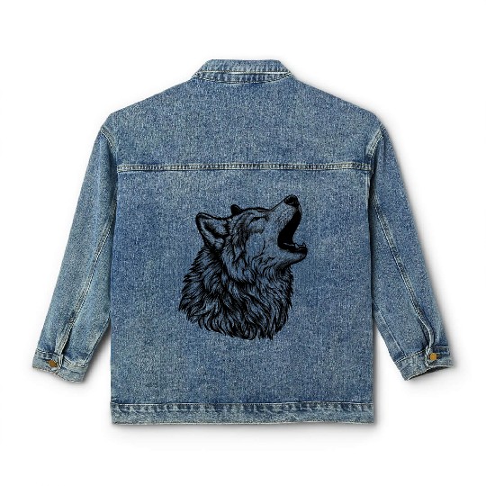 Howling Wolf #2 Classic Women's Denim Jackets