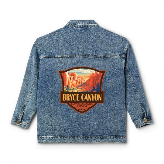 Bryce Canyon National Park Travel Retro Badge Classic Women's Denim Jackets