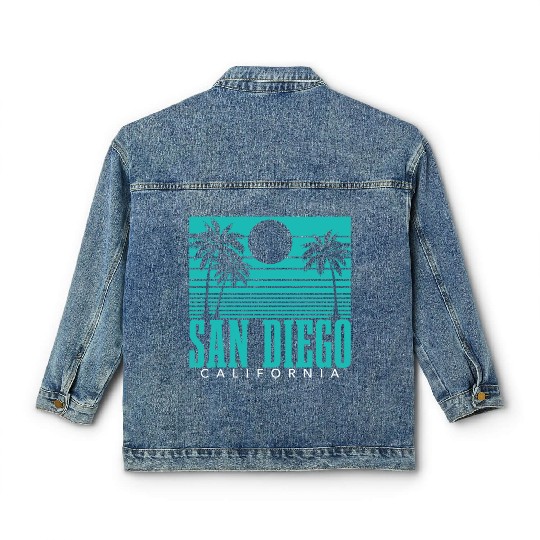 San Diego California Vintage Souvenir Classic Women's Denim Jackets