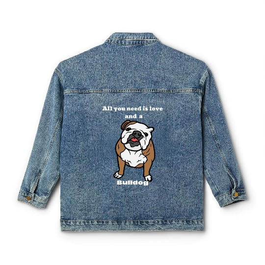 Bull dog Lover, Bull Dog Mom, Bull Dog Dad Classic Women's Denim Jackets