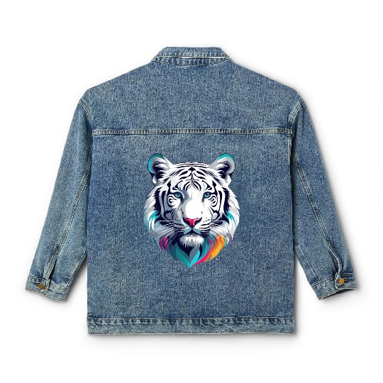 Bengal White Tiger Classic Women's Denim Jackets