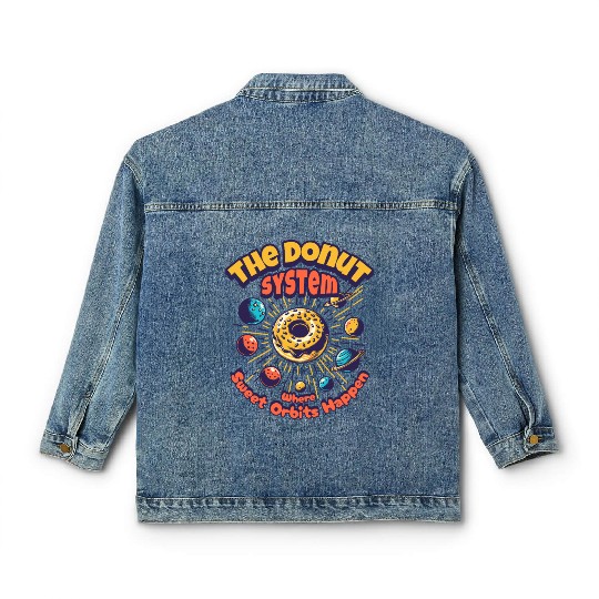 Donut Solar System Classic Women's Denim Jackets