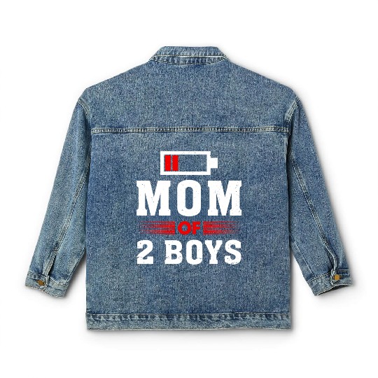 Mom of 2 Boys Mom and Son Matching Mom Classic Women's Denim Jackets