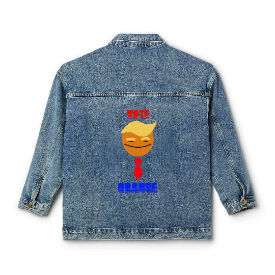 Support Donald Trump. Vote Orange Red Tie Trump Classic Women's Denim Jackets