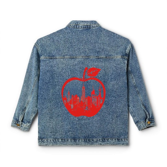 Big Apple Landmark Traveler Cityscape 4th of July Classic Women's Denim Jackets