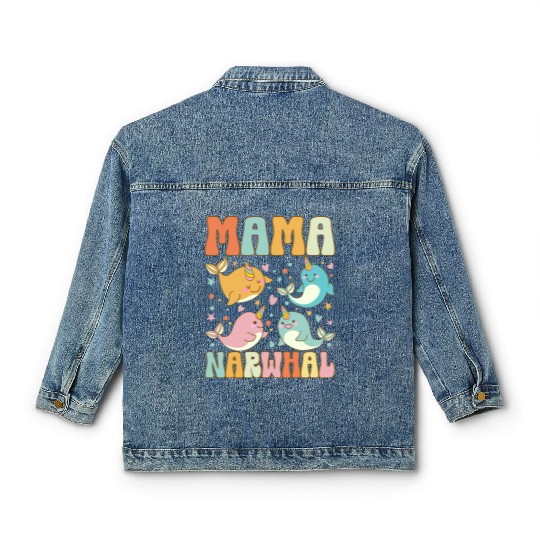 Groovy Narwhal Mom Narwhal Lover Classic Women's Denim Jackets