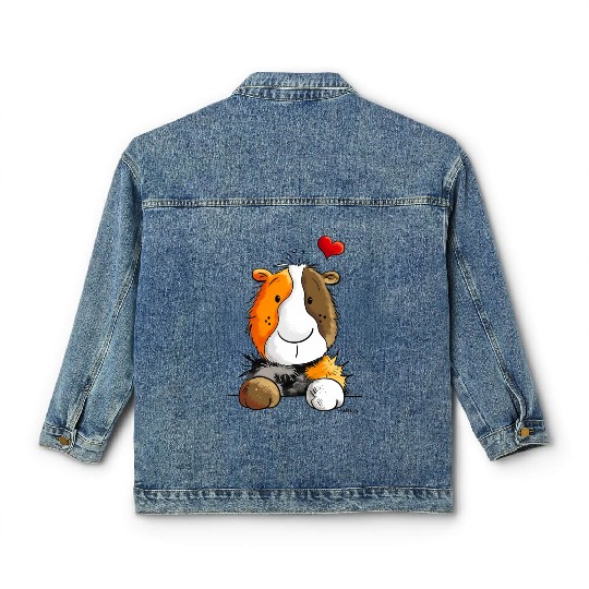 Happy Rosettes Guinea Pig Gift For Rodent Friends Classic Women's Denim Jackets