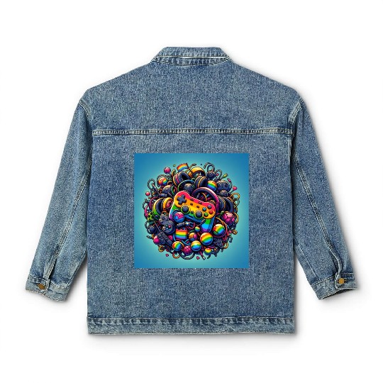 Controller Lovefest Gaymer Classic Women's Denim Jackets