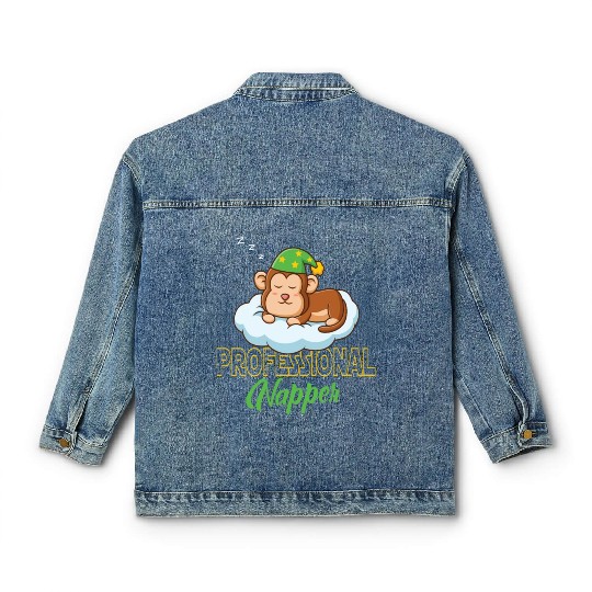 Professional Napper Affe Affenbaby Gorilla Classic Women's Denim Jackets