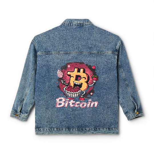 Pi day 3.14 Crypto Bitcoin Math Strawberry Pie Classic Women's Denim Jackets