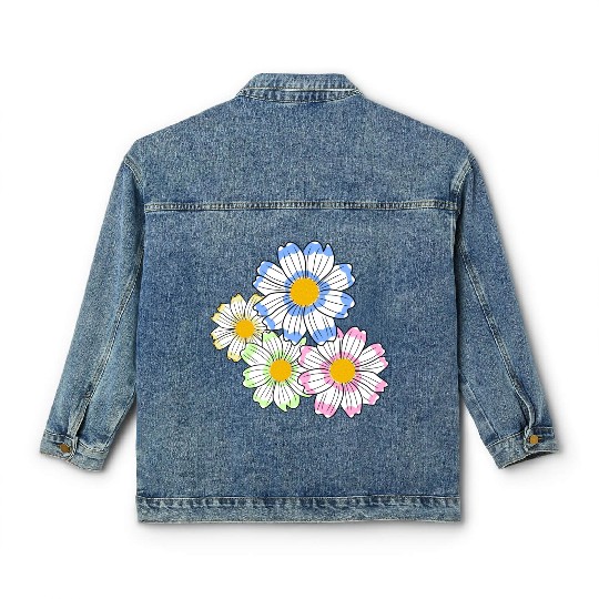 cosmosflower blossom flowerpattern floral flower Classic Women's Denim Jackets
