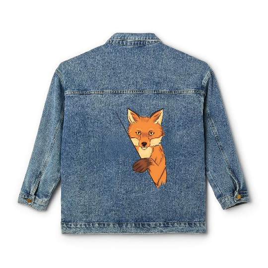 Red Fox Cartoon Animal Kingdom Nature Classic Women's Denim Jackets