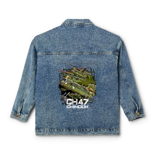 CH-47 Chinook helicopter Classic Women's Denim Jackets