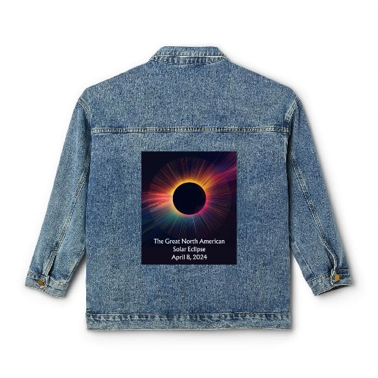 Celestial Dance: Solar Eclipse Classic Women's Denim Jackets