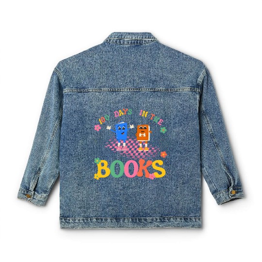 100 Days in the Books Reading Teacher Classic Women's Denim Jackets