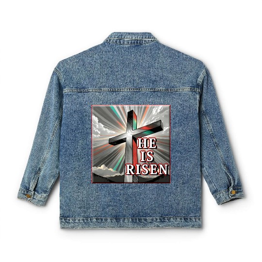Cross, He is Risen - 2 Classic Women's Denim Jackets