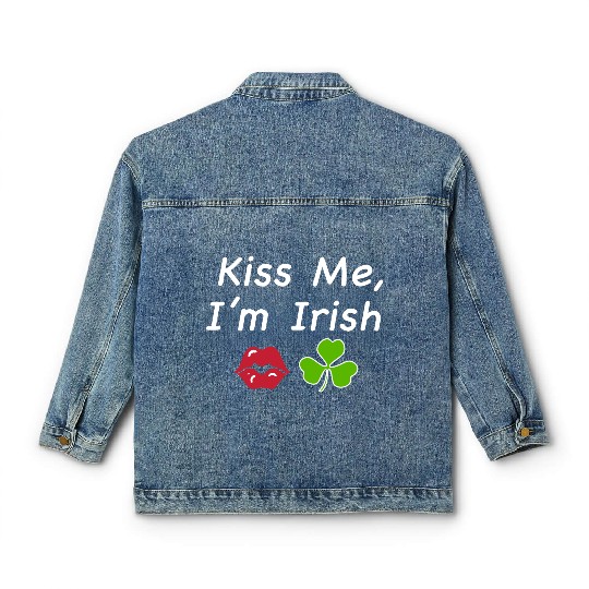 St Patricks Kiss Me I'm Irish Trendy Baby Classic Women's Denim Jackets, Y2k