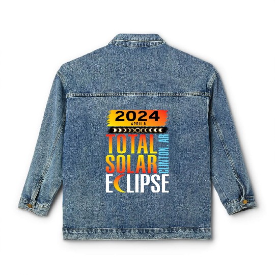 2024 April 8 Total Solar Eclipse Clinton AR Classic Women's Denim Jackets