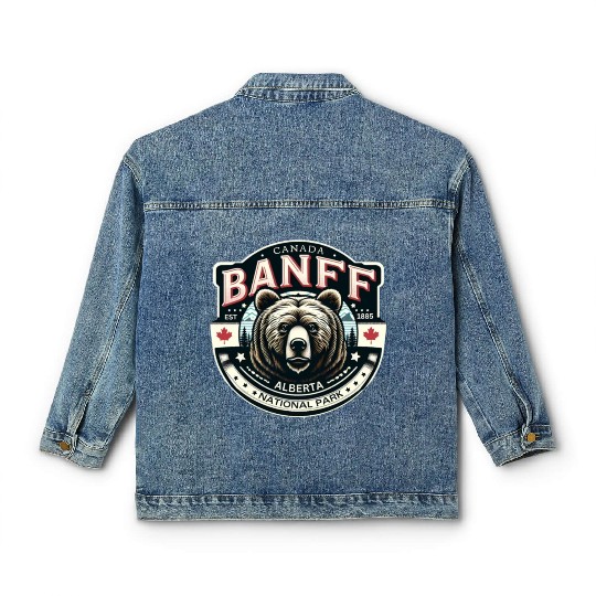 Banff National Park, Alberta Canada grizzly bears Classic Women's Denim Jackets