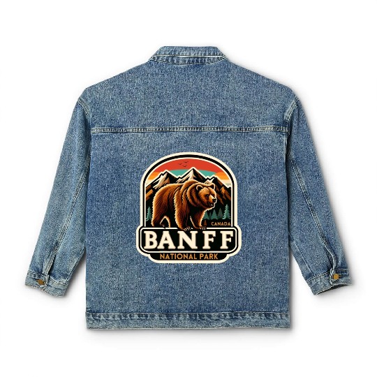 Banff National Park, Alberta Canada grizzly bears Classic Women's Denim Jackets
