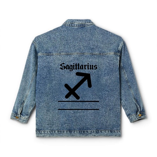 Sagittarius zodiac sign with above letters Classic Women's Denim Jackets