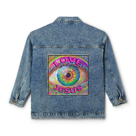 Eye (I) Love Jesus Classic Women's Denim Jackets