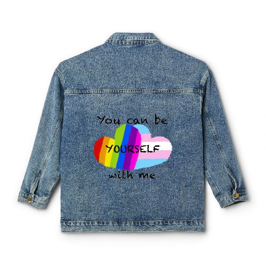 Pride hearts - You can be yourself with me Classic Women's Denim Jackets