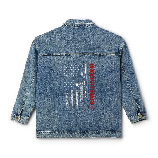 Ungovernable Become Ungovernable American USA FLag Classic Women's Denim Jackets