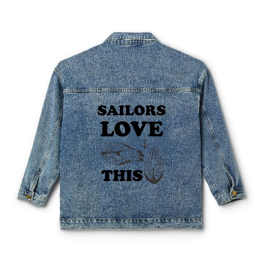 sailors love eating tuna seafarers club ompetition Classic Women's Denim Jackets
