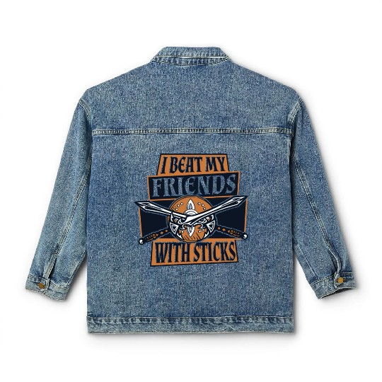 I Beat My Friends With Sticks LARPing Armor Classic Women's Denim Jackets