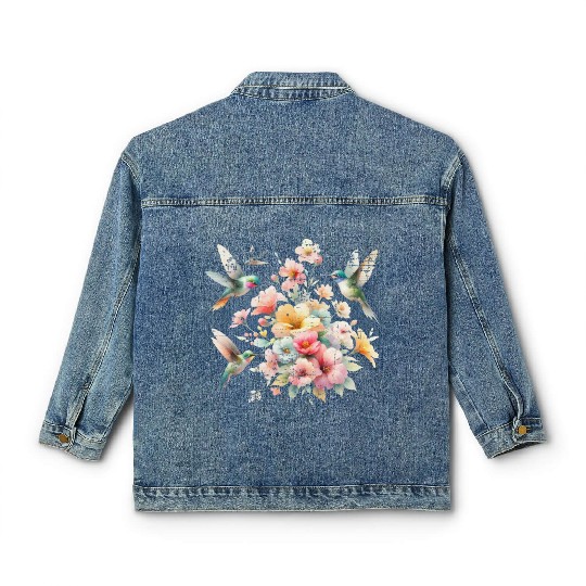 Hummingbird Nature Lover Spring Wildlife Vintage Classic Women's Denim Jackets