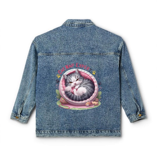 Cat Nap Expert - Funny Cat Outfit! Classic Women's Denim Jackets