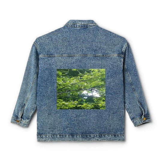 Camouflage Parakeet in Tree Gifts for Animal Lover Classic Women's Denim Jackets