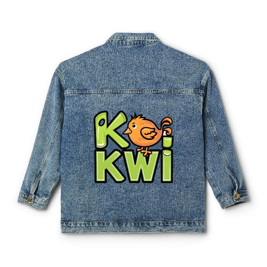 Kiwi Bird Cartoon Classic Women's Denim Jackets