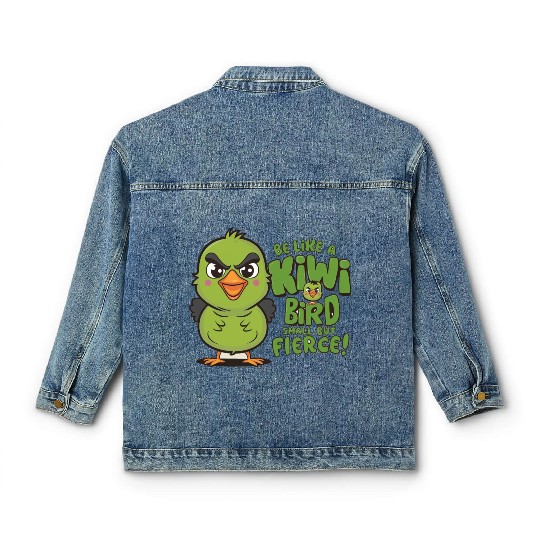 Be Like a kiwi BIrd Small But Fierce1 Classic Women's Denim Jackets