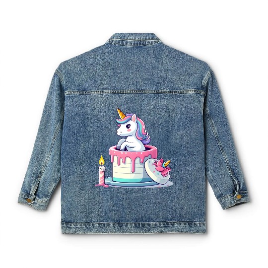 Unicorn Cake Surprise Classic Women's Denim Jackets
