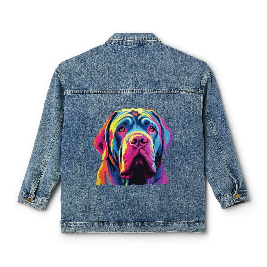 Watercolor Colorful Neapolitan Mastiff Classic Women's Denim Jackets